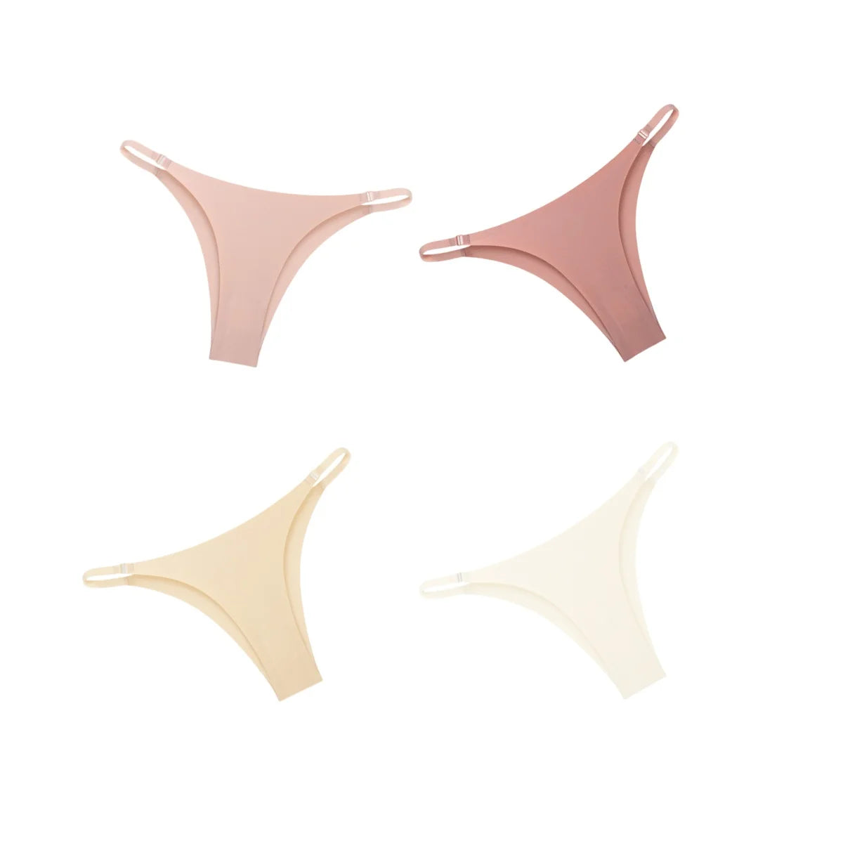 CowLost | product_id-4pcs-women-s-seamless-low-rise-ice-silk-brazilian-briefs-with-side-buckle-s-xl |15