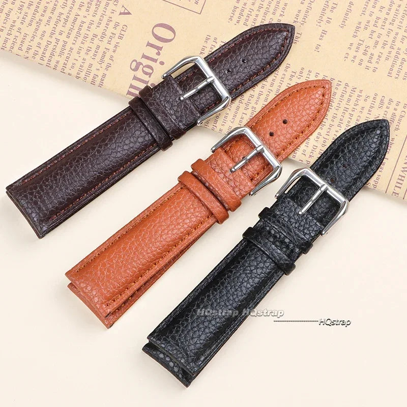 CowLost | soft-leather-watch-band-bracelet-12mm-14mm-16mm-18mm-19mm-20mm-21mm-22mm-replacement-wrist-straps-watchbands-litchi-pattern-belt |4