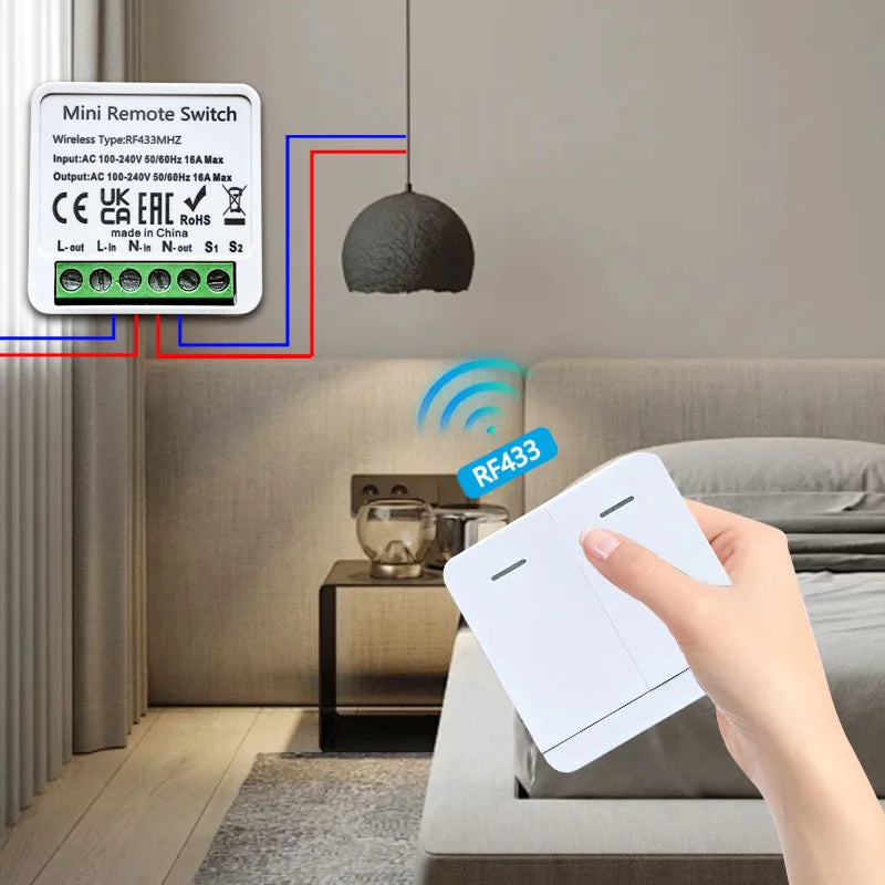CowLost | wireless-transmitters-product_id-rf-433-mhz-mini-wireless-smart-switch-1-2-3-gang-wall-remote-control-relay-receiver |8
