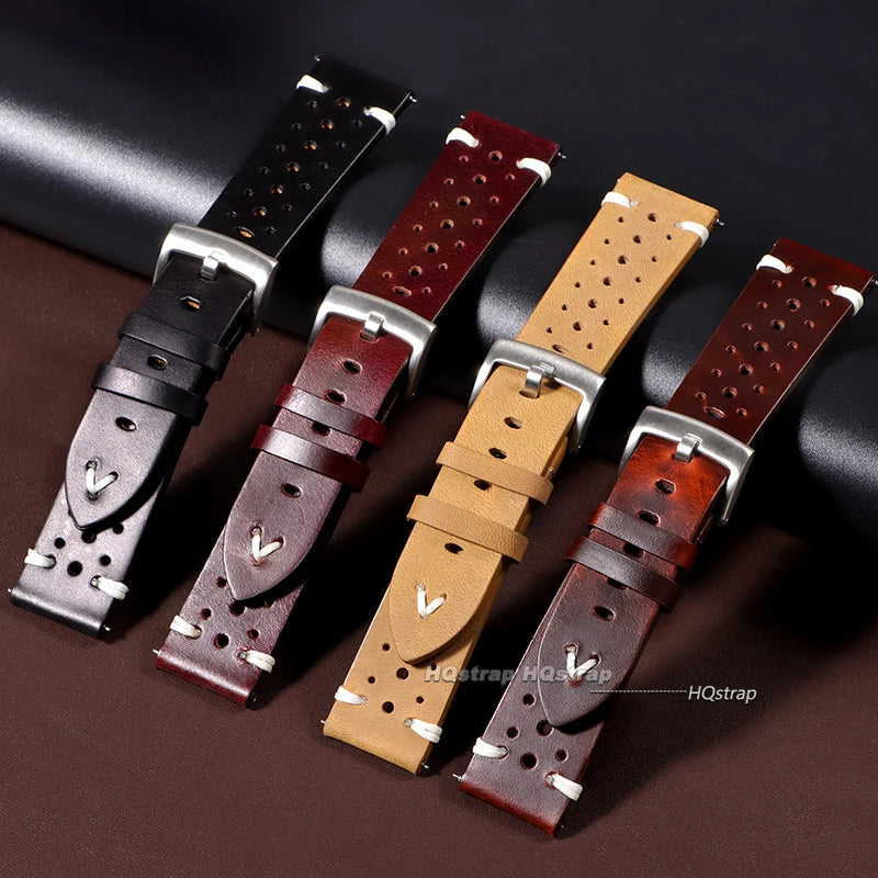CowLost | product_id-breathable-genuine-cowhide-leather-quick-release-watch-strap-20mm-22mm-black-red-yellow-brown-unisex |1