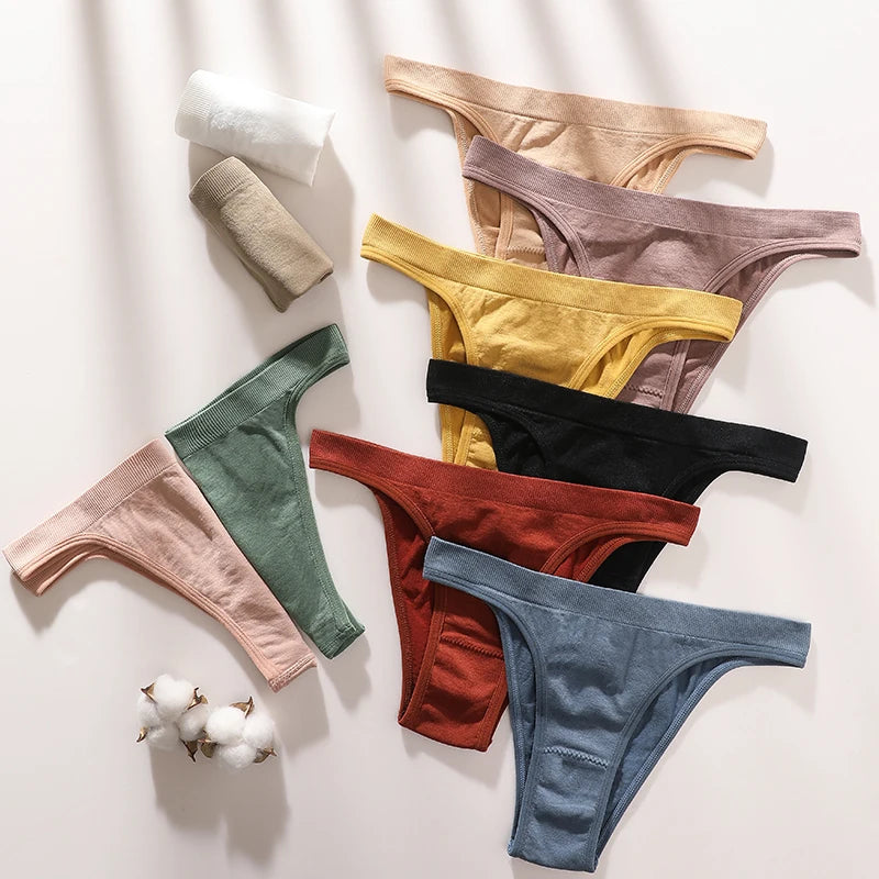 CowLost | product_id-5pcs-women-seamless-brazilian-high-leg-solid-color-panties |5