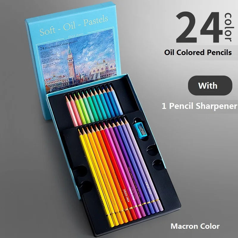 CowLost | 12-24-36-colors-soft-oil-pastel-colored-pencil-set-classic-macaron-morandi-water-soluble-coloring-painting-aesthetic-lapices-1 |6