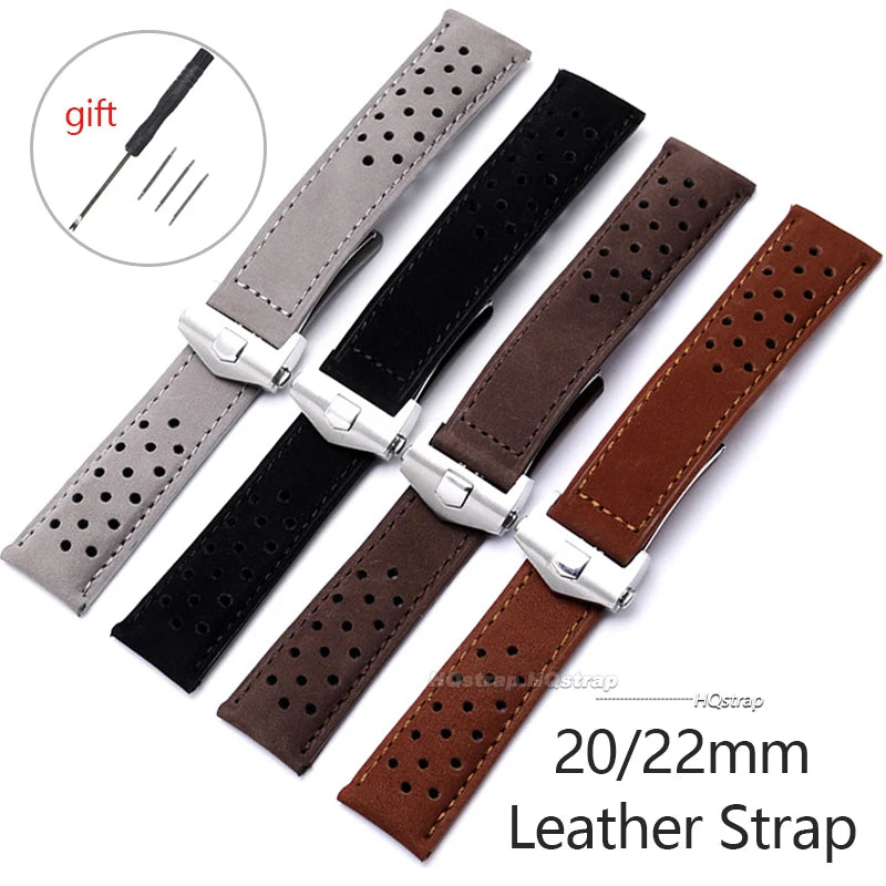 CowLost | product_id-leather-wristband-for-tag-heuer-carrera-monaco-20-22mm-frosted-cowhide-universal-strap |9