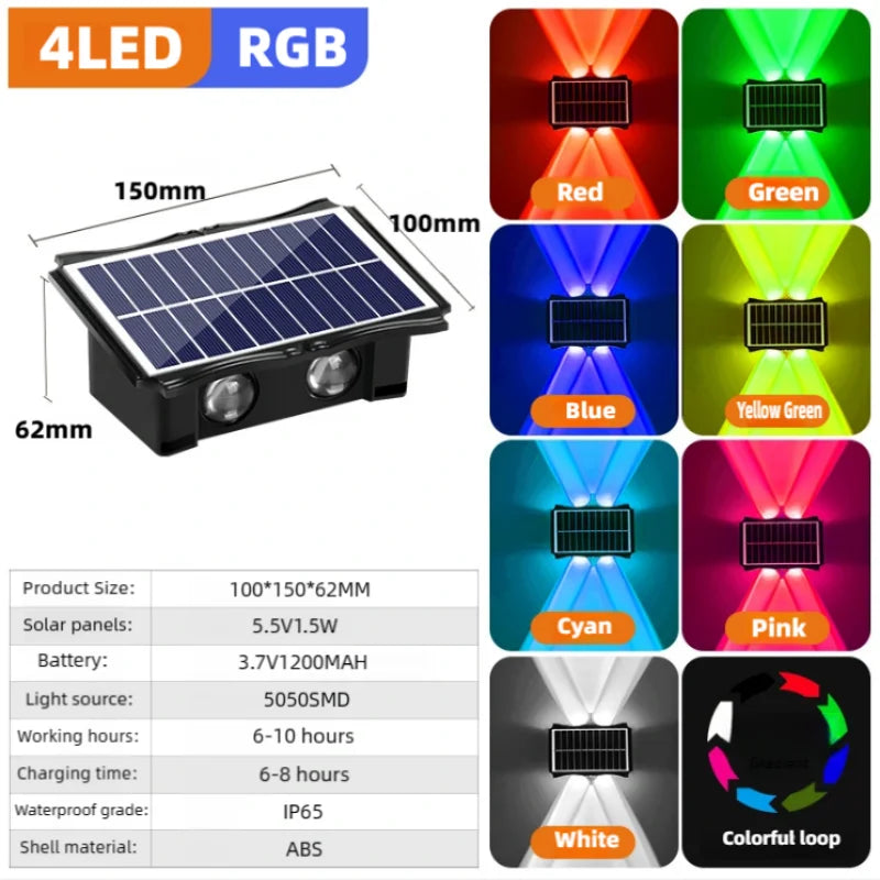 CowLost | product_id-solar-waterproof-led-wall-light-outdoor-high-brightness-up-down-garden-light |28