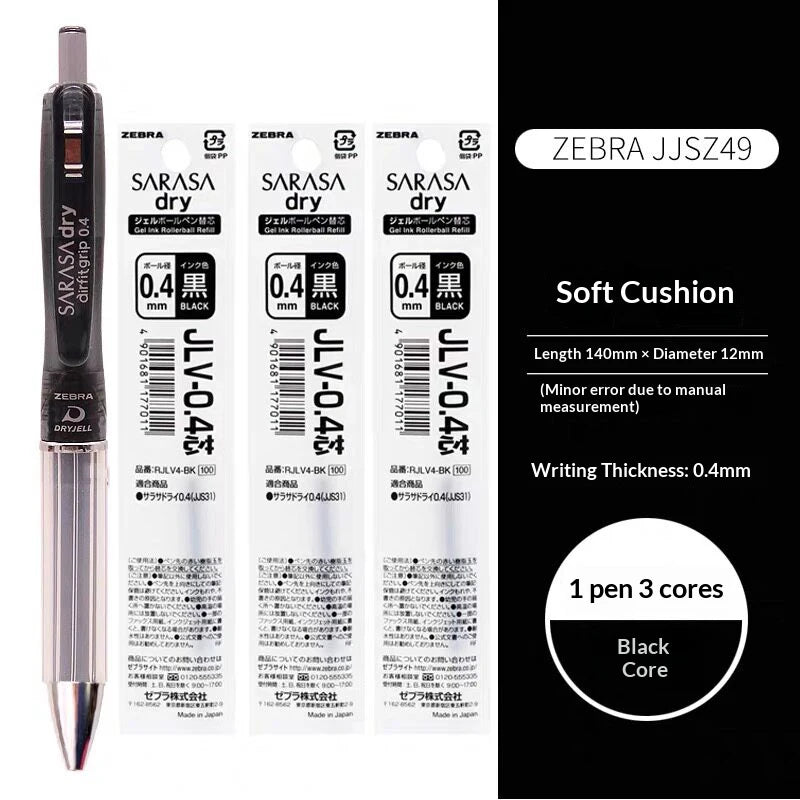 CowLost | product_id-zebra-jjz49-quick-dry-gel-pen-0-4-0-5mm-retractable-cushion-grip-transparent-design-for-exams-writing |31