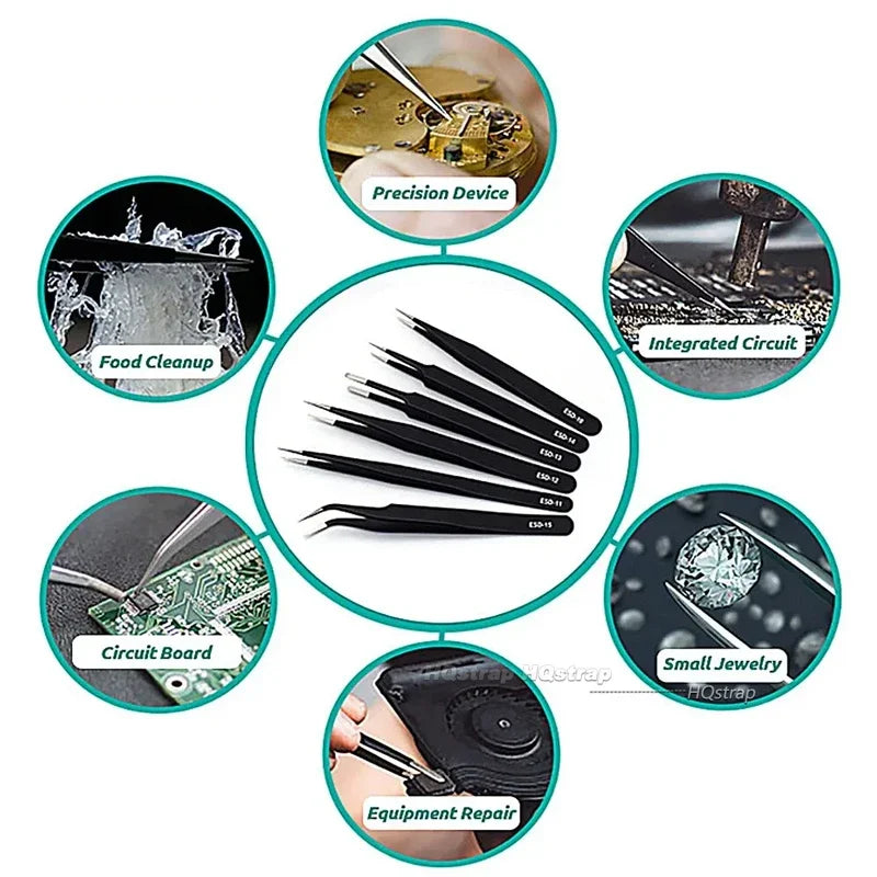CowLost | watches-product_id-1-6pcs-anti-static-precision-tweezers-set-for-watch-jewelry-electronics-repair |6