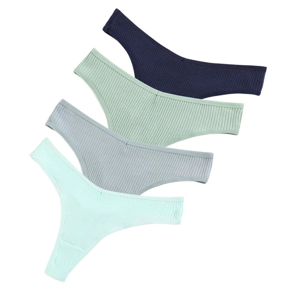 CowLost | product_id-4pcs-women-cotton-low-rise-solid-color-v-waist-g-string-thongs-m-xxl |31