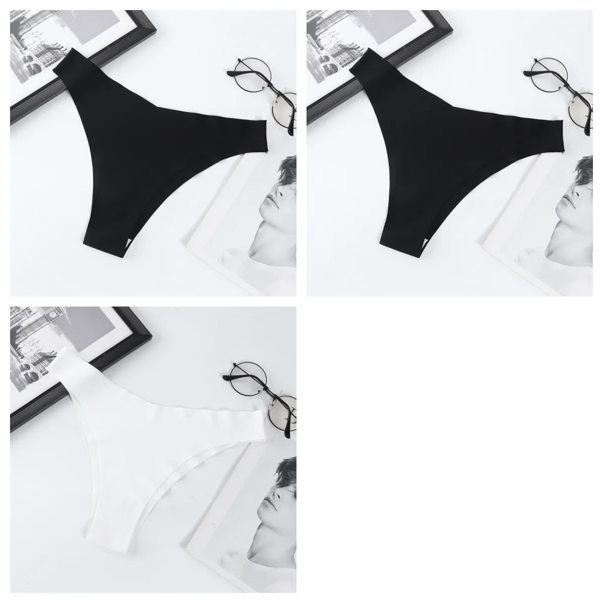 CowLost | product_id-3pcs-women-ice-silk-seamless-low-rise-v-waist-quick-dry-briefs-s-l |34