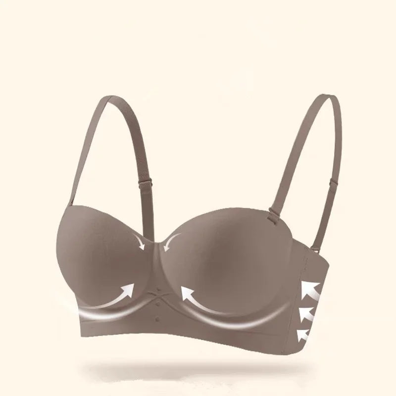CowLost | product_id-seamless-strapless-half-cup-wire-free-push-up-bra-for-women |6