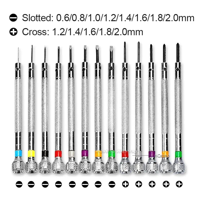 CowLost | product_id-13pcs-precision-watchmaker-screwdriver-set-0-6-2-0mm-slotted-cross-repair-tools |7