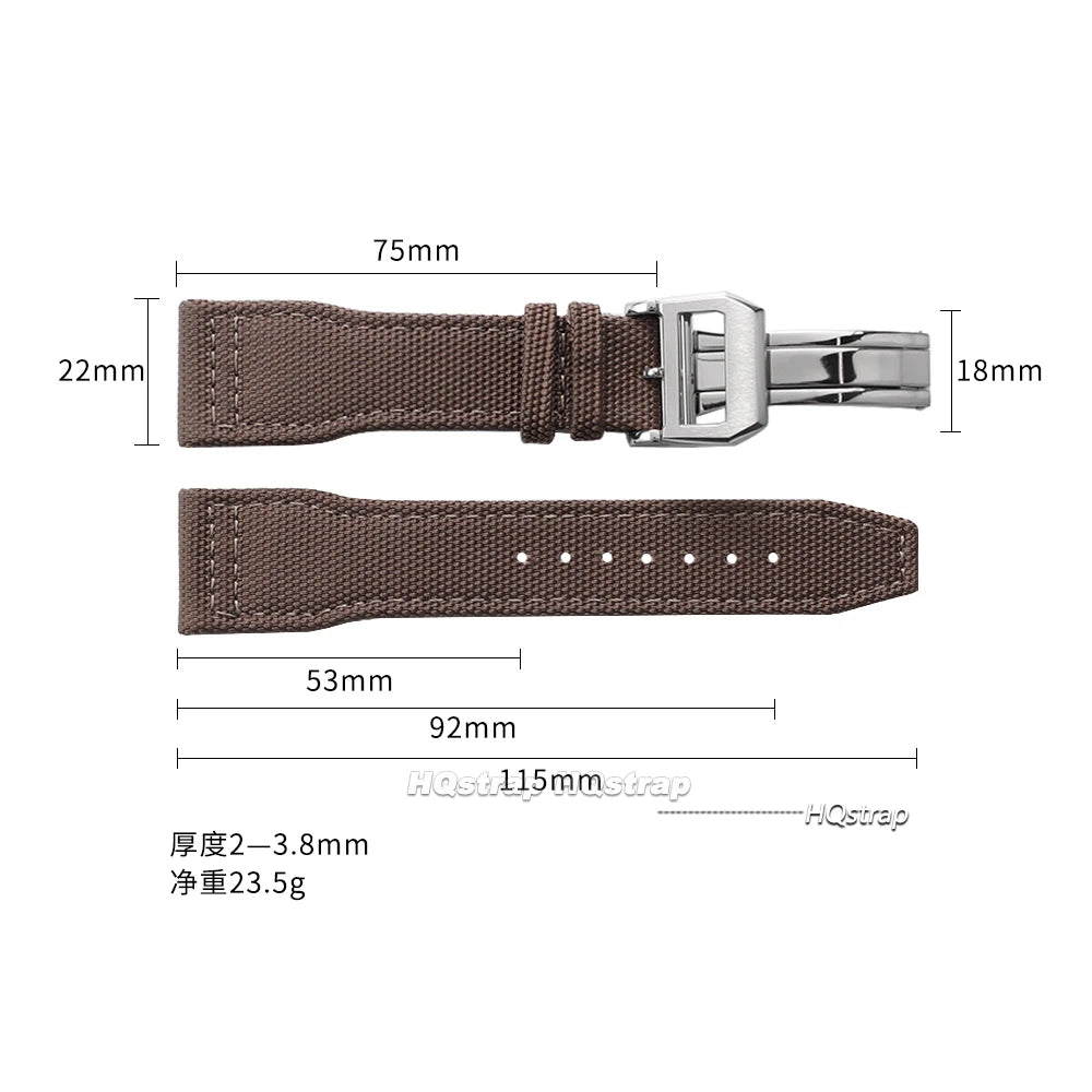 CowLost | bracelets-product_id-hqstrap-nylon-canvas-watch-strap-for-iwc-pilot-20-22mm-folding-buckle-unisex |8