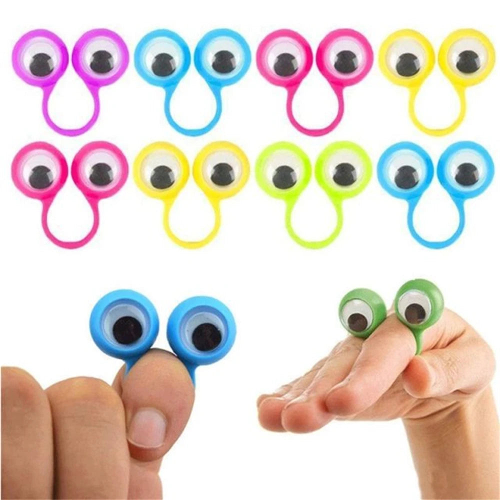 24Pcs Eye Finger Puppet Rings with Wiggle Eyes for Kids Party Favors and Halloween Gift