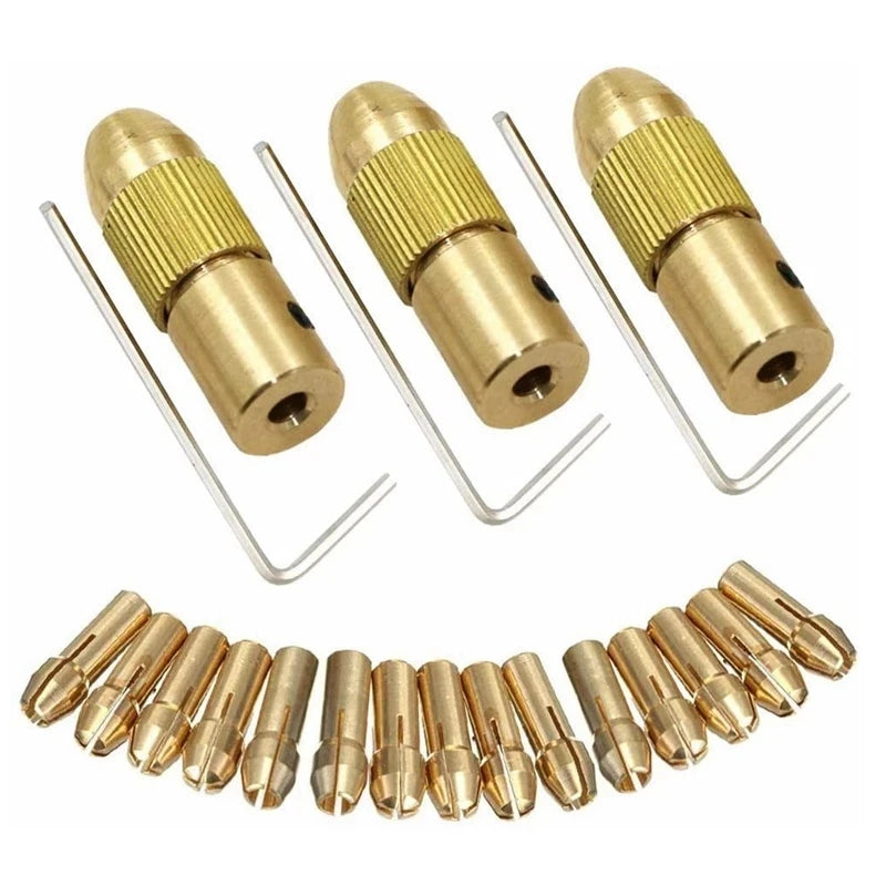 CowLost | product_id-7pcs-brass-mini-drill-chuck-set-keyless-quick-release-adapter-for-electric-motor-shaft |7