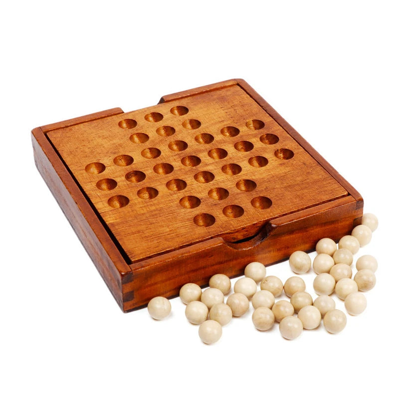 CowLost | wood-single-player-chess-marble-solitaire-board-game-iq-logic-challenges-for-adults |8