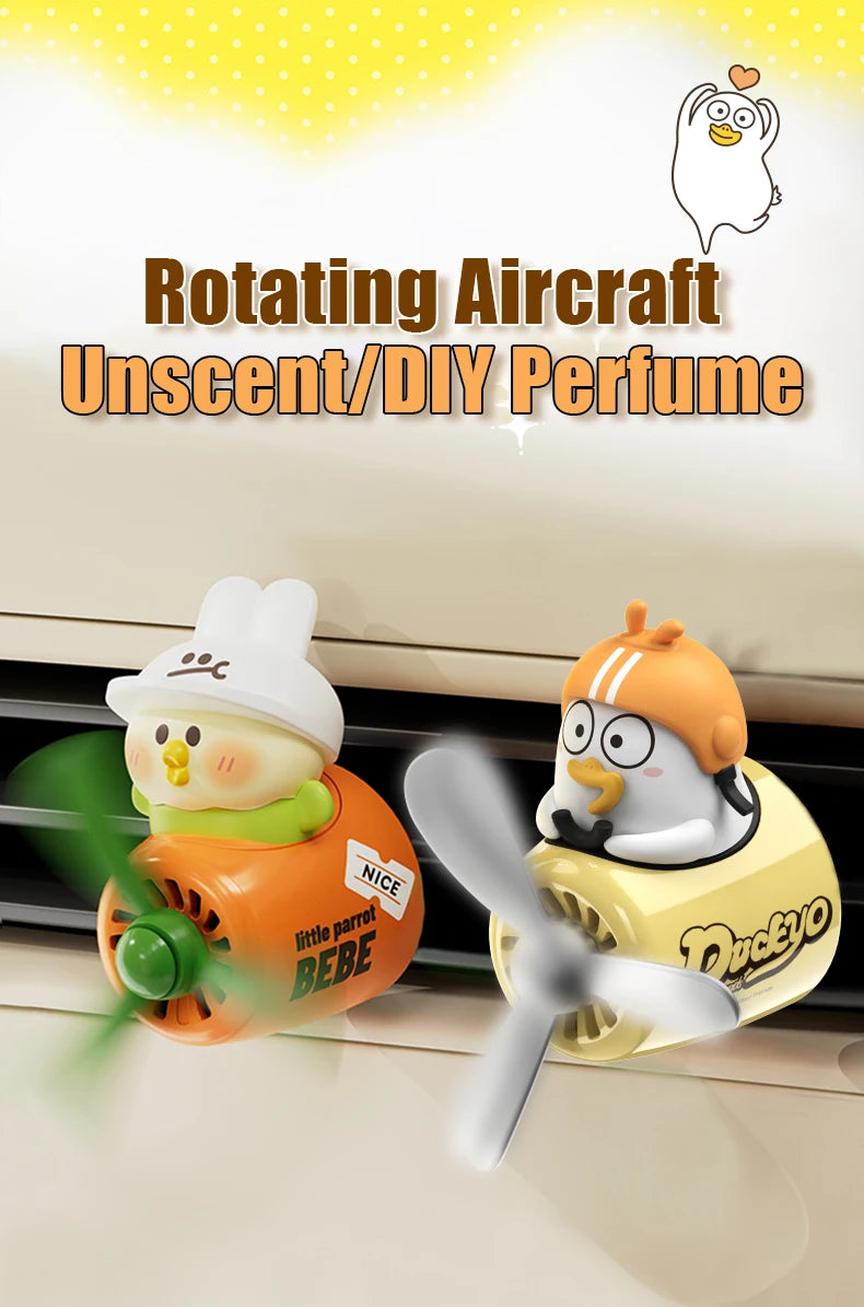 CowLost | product_id-no-perfume-diy-cute-duck-pilot-car-air-freshener-vent-clip-diffuser-ornament |7