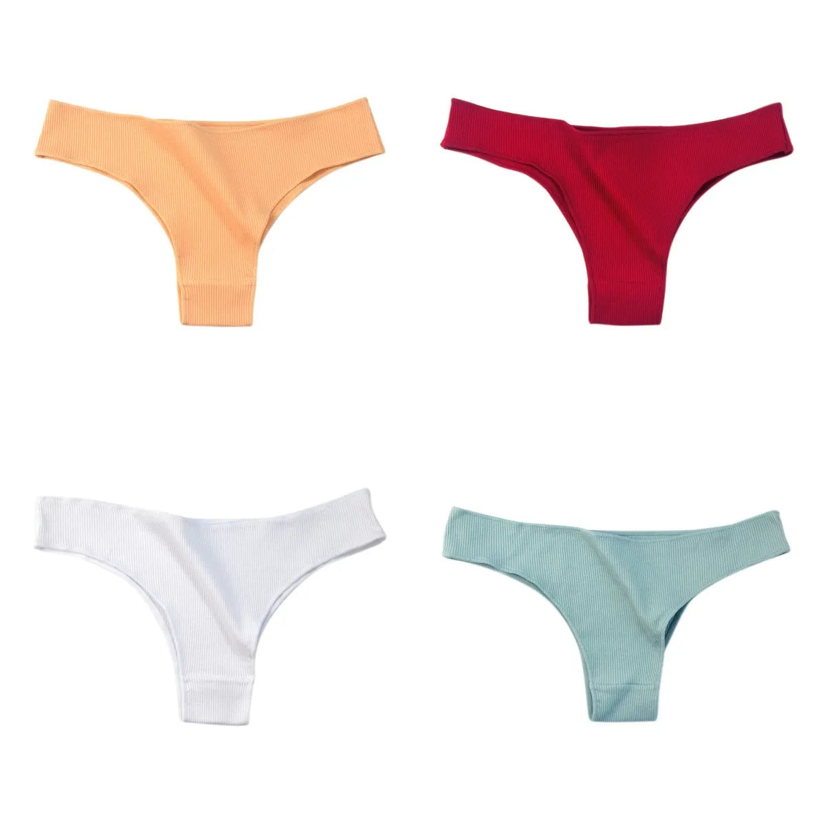CowLost | product_id-4-pack-womens-cotton-breathable-low-waist-solid-briefs-m-xl |19
