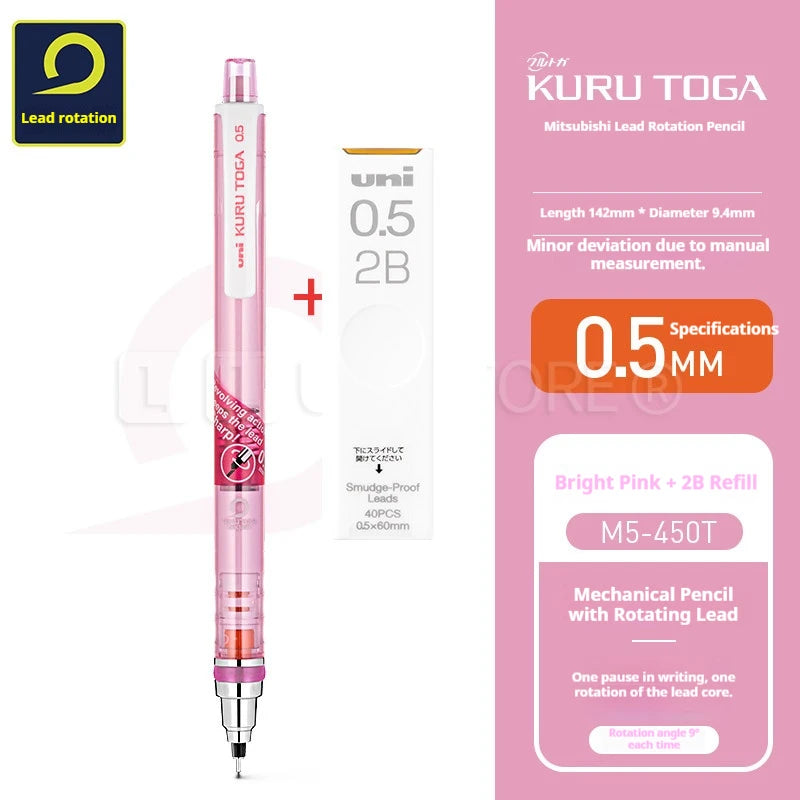 CowLost | product_id-uni-kuru-toga-450t-0-5mm-mechanical-pencil-with-ergonomic-grip-and-anti-smudge-lead-auto-rotating-tip-for-writing-and-sketching |24
