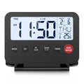 ORIA Digital Foldable LCD Alarm Clock with Calendar, Temperature, Timer – Battery Operated for Travel, Home, Office