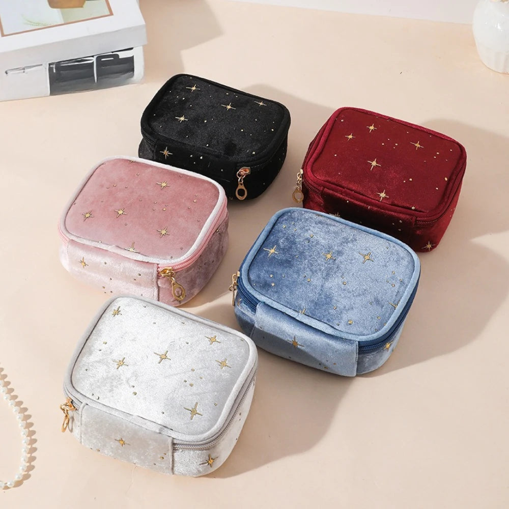 CowLost | mini-cute-square-cosmetic-bag-women-portable-earphones-lipstick-sanitary-napkins-storage-pouch |1