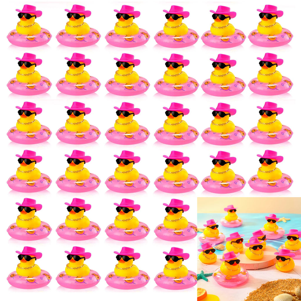 CowLost | product_id-6-12-24-48-summer-rubber-duck-car-dashboard-decorations-with-mini-hat-and-swim-ring |7