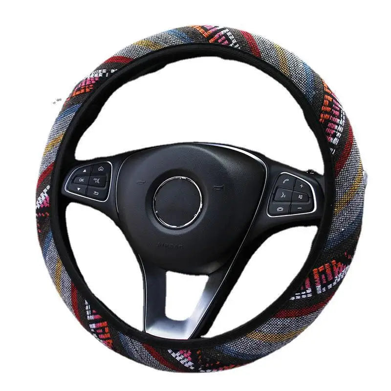 CowLost | rings-product_id-ethnic-style-linen-steering-wheel-cover-with-elastic-band-for-14-5-15-inch-wheels |3