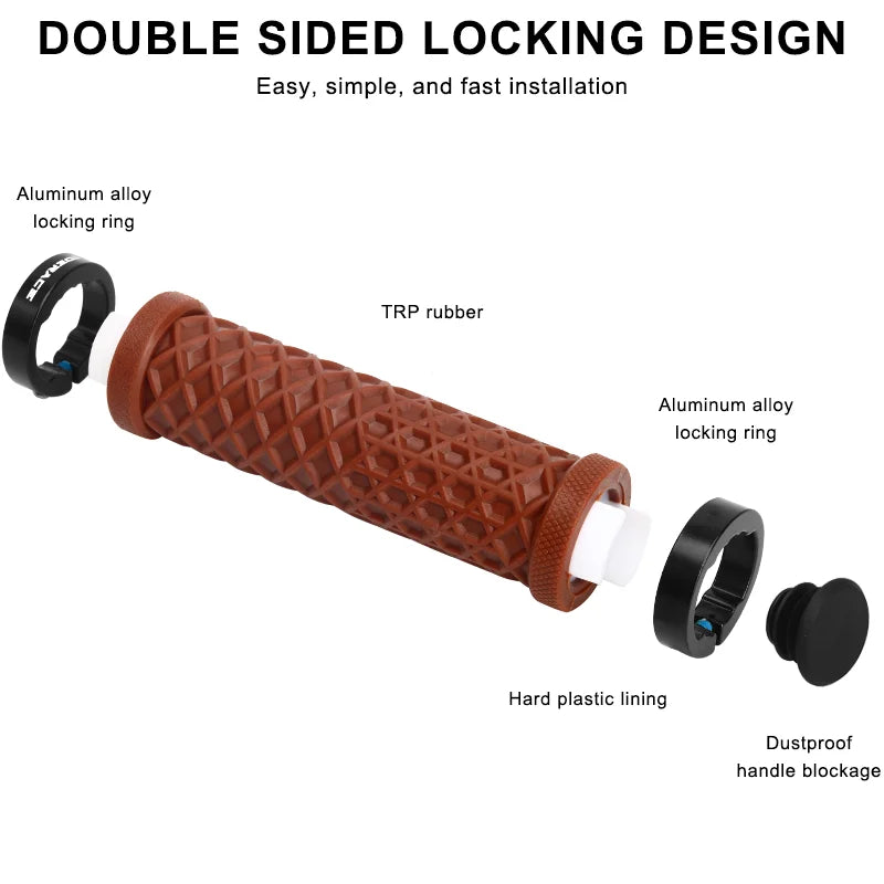 CowLost | riderace-bicycle-handlebar-grips-soft-rubber-mtb-mountain-bike-lock-on-handle-bar-cover-shockproof-anti-slip-ergonomic-cycling |4