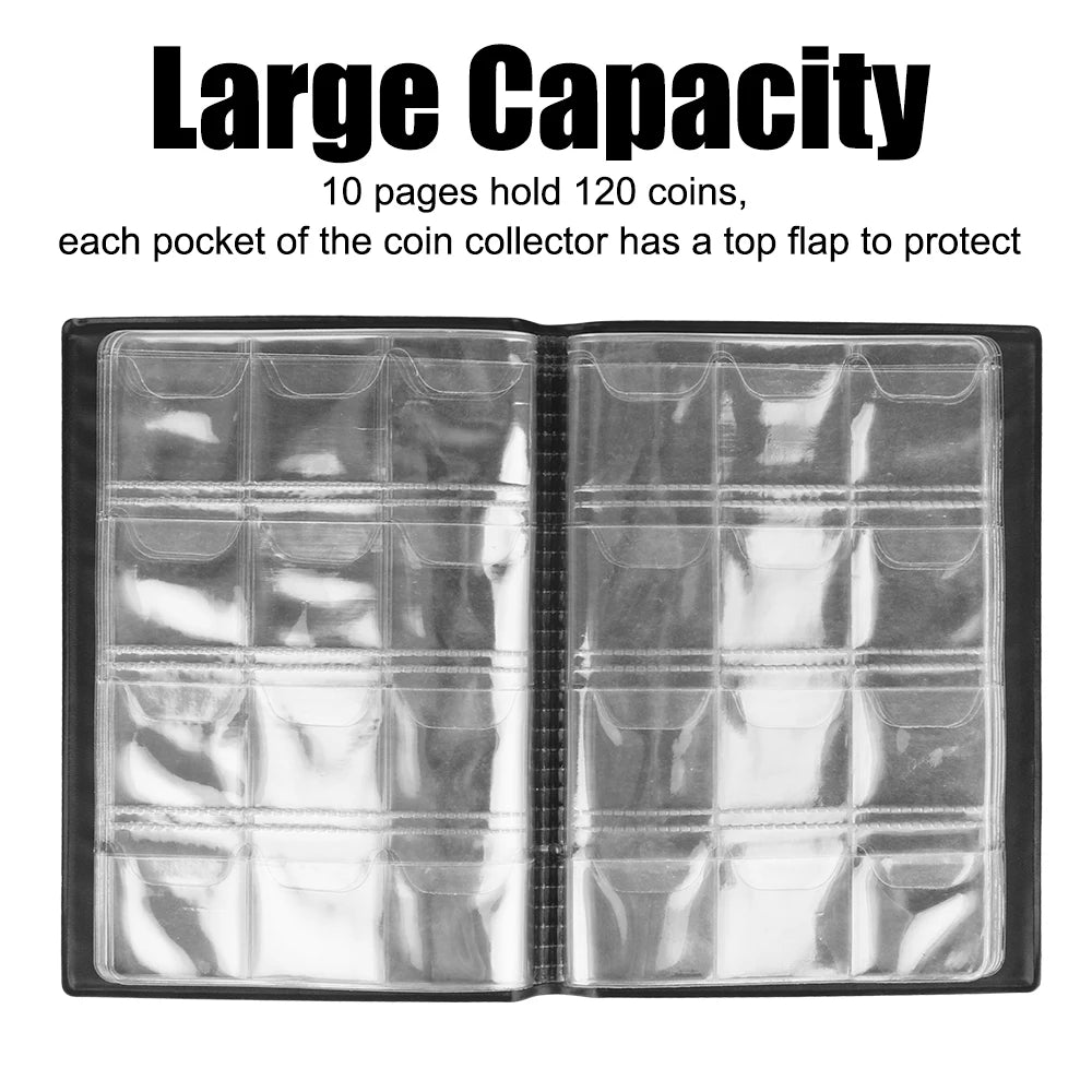 CowLost | mini-penny-coin-storage-bag-coin-album-book-120-pockets-coins-collector-collecting-money-organizer-coin-holder-albums |4