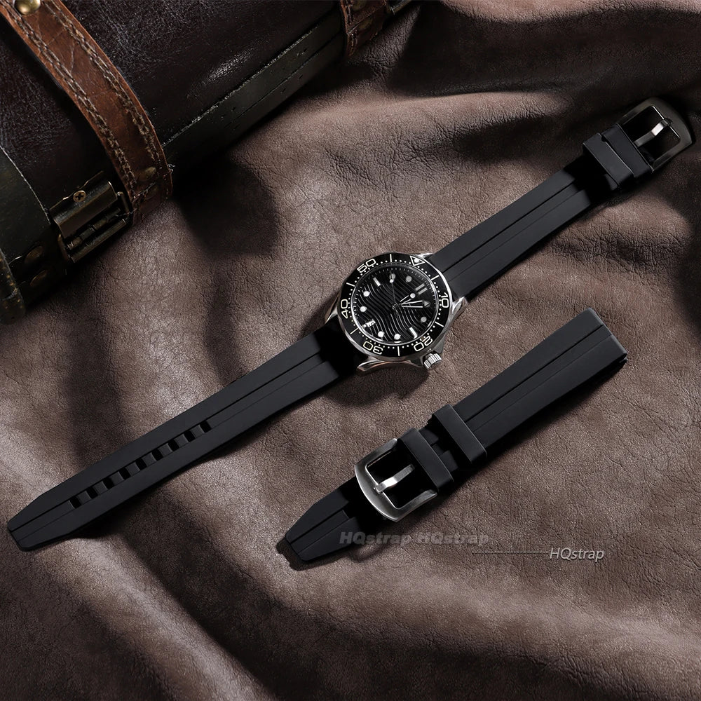 Big Size Long Silicone Wristbands 14+9cm for Seiko & Rolex 20mm 22mm Sport Watch Straps