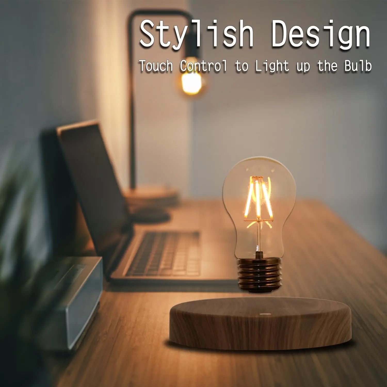 Wireless Levitating Magnetic Floating LED Night Light with 360° Rotation for Room and Office