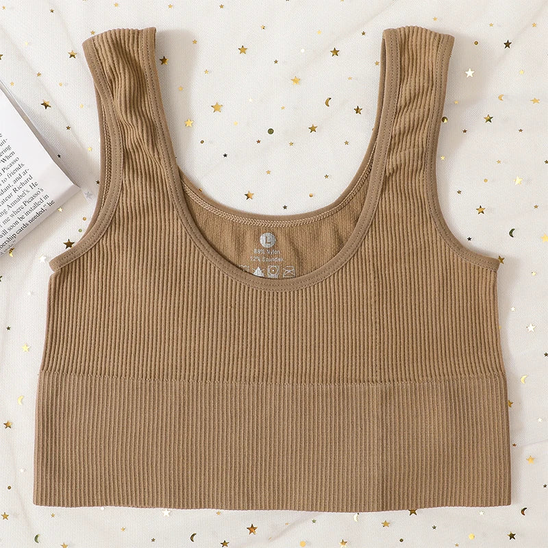 CowLost | product_id-seamless-ribbed-wireless-sports-bra-tank-top-crop-for-women |26
