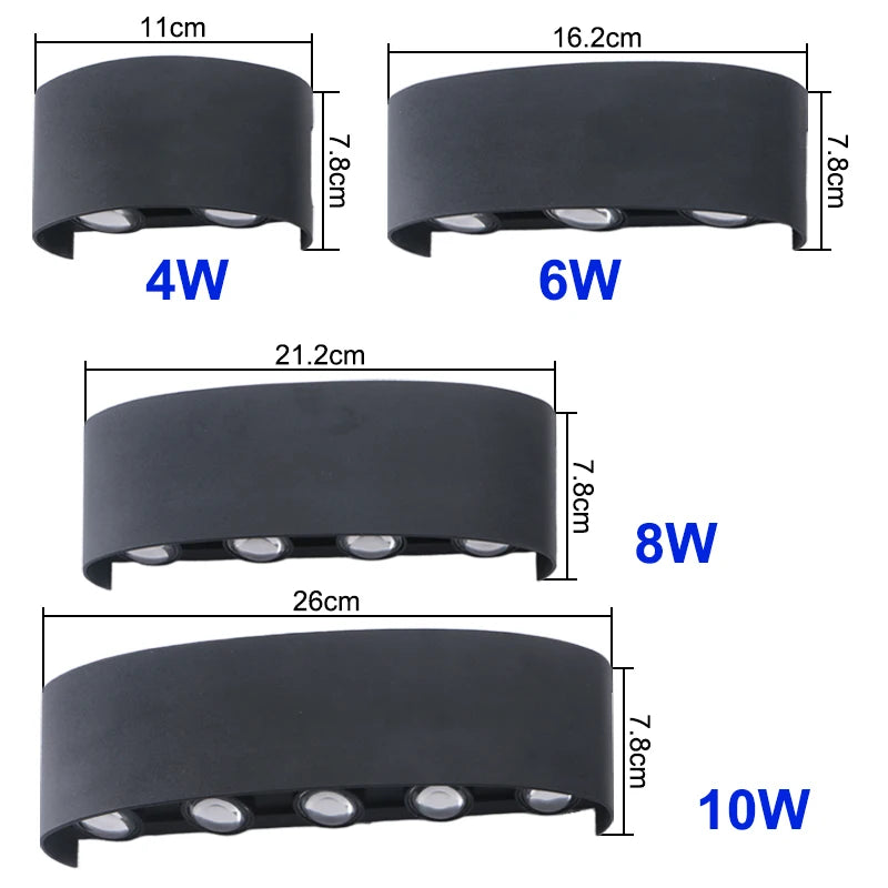 CowLost | product_id-led-wall-lamp-ip65-waterproof-up-down-light-indoor-outdoor-ac110-220v-plastic |3