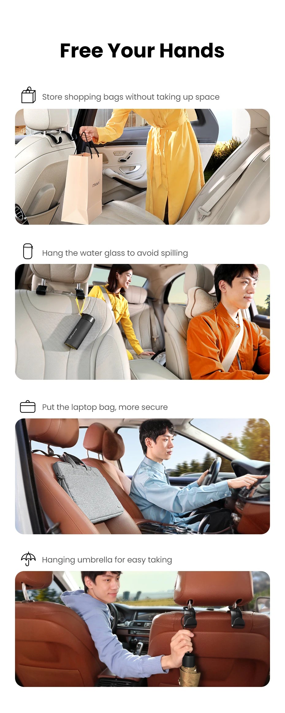 CowLost | ugreen-2pcs-car-holder-in-car-adjustable-backseat-headrest-hanger-hooks |12