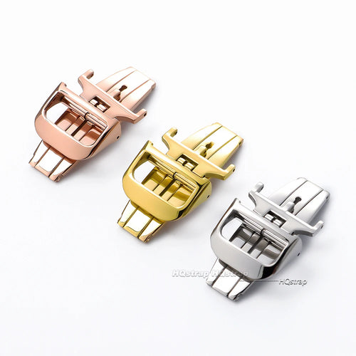 CowLost | product_id-18mm-deployment-butterfly-buckle-for-jaeger-silicone-cowhide-straps-silver-gold-rose-gold-steel-clasp |2