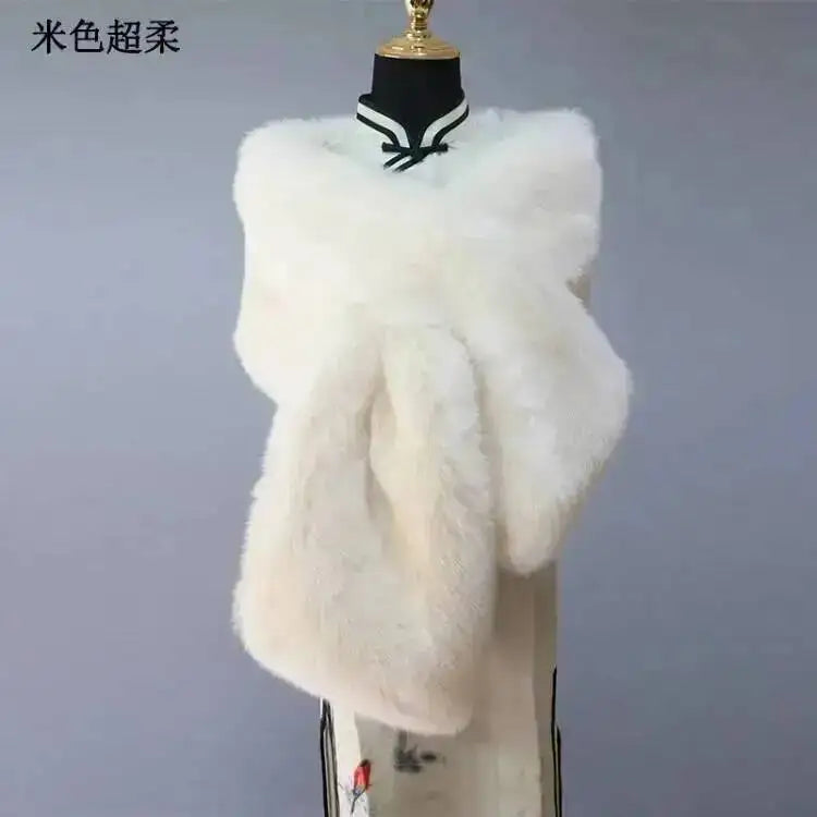 CowLost | 32-colors-165-30cm-women-luxury-warm-faux-fox-fur-shawl-winter-ladies-plush-scarf |41