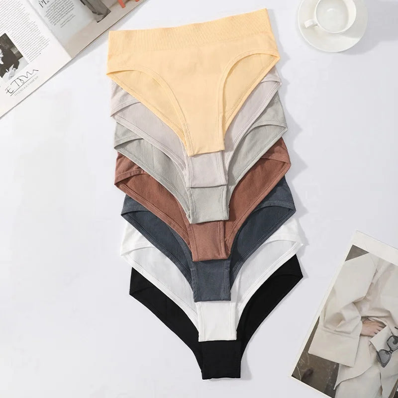 CowLost | product_id-5pcs-high-rise-seamless-women-s-solid-color-brief-panties-s-xxxl |1