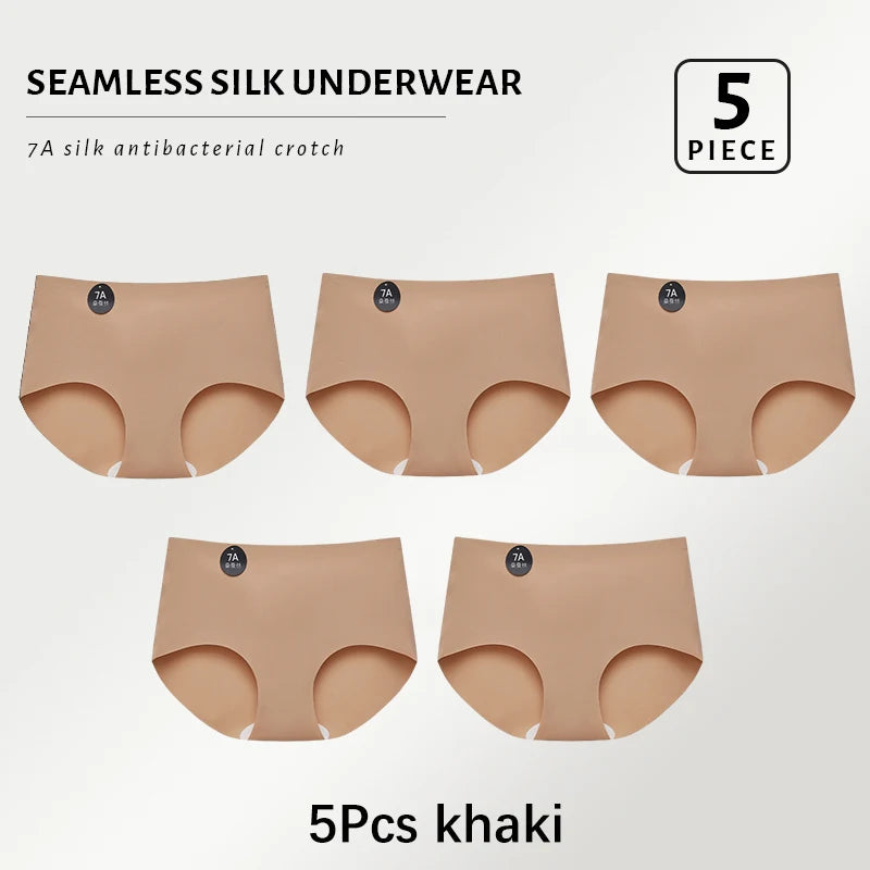 CowLost | product_id-5pcs-seamless-ultra-thin-high-elastic-mulberry-silk-womens-briefs |13