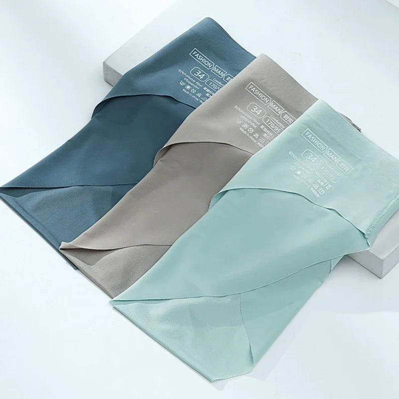 CowLost | mens-ice-silk-seamless-briefs-summer-ultra-thin-panty-transparent-sexy |12