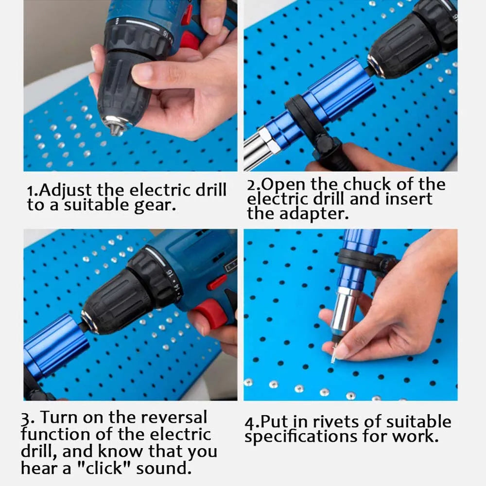 CowLost | electric-rivet-gun-adapter-2-4mm-4-8mm-rivet-nut-gun-drill-adapter-cordless-riveting-tool-insert-nut-pull-rivet-tool |6