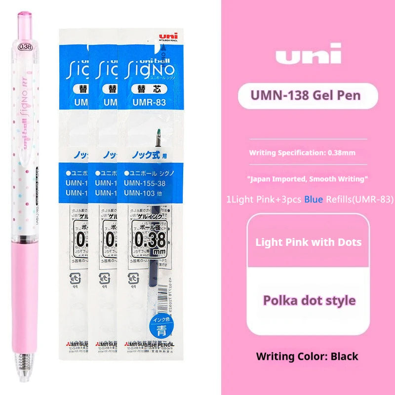 CowLost | product_id-uni-ball-signo-umn-138s-limited-polka-dot-gel-pen-0-38mm-retractable-fine-point-assorted-colors |36