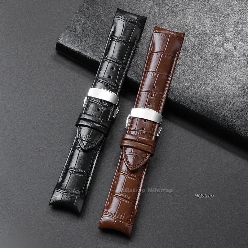 CowLost | product_id-calfskin-leather-watch-band-for-tissot-t035-with-butterfly-buckle-22-24mm |3