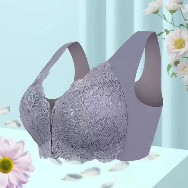 CowLost | product_id-wireless-front-buckle-large-lace-bra-vest-with-beautiful-back-for-women |16