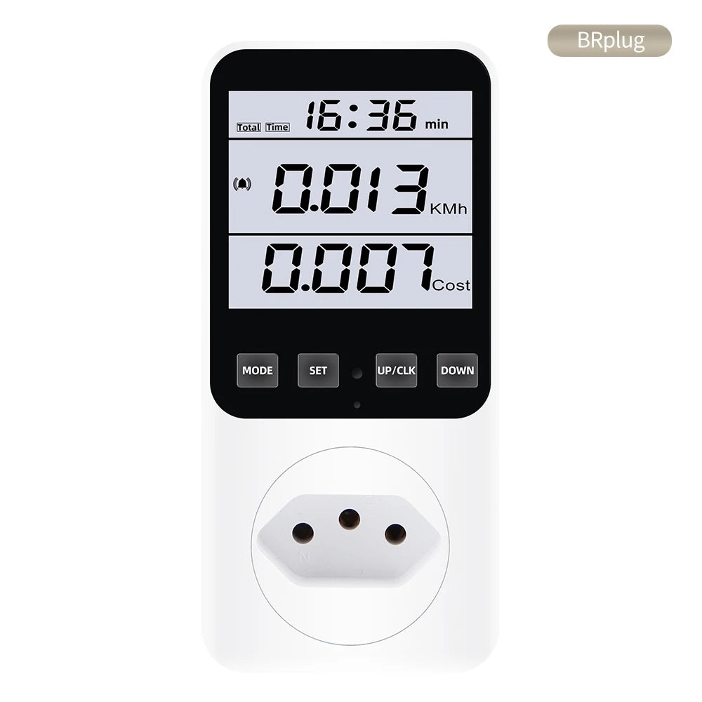 Digital Wattmeter AC Power Meter Socket Analyzer 220V EU Plug Energy Voltmeter Ammeter Electricity Cost Monitor