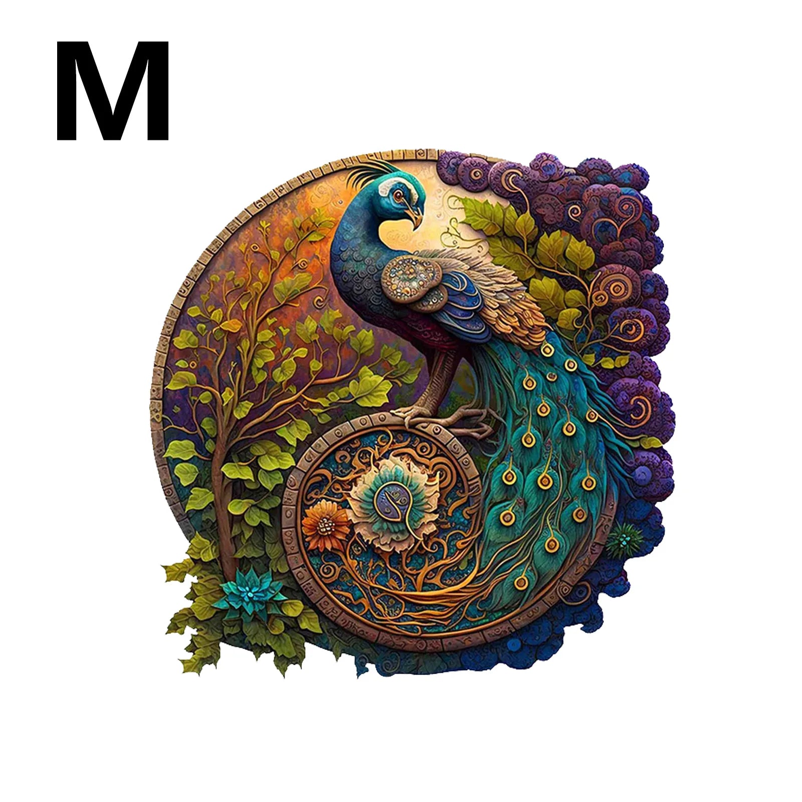 CowLost | product_id-round-wooden-peacock-jigsaw-puzzle-gift |7
