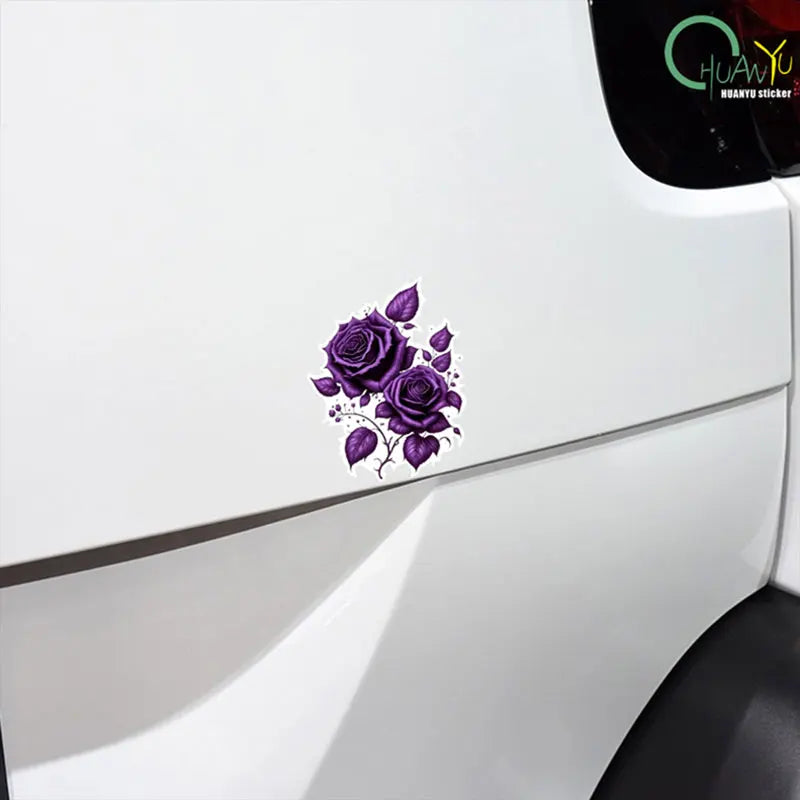 CowLost | creative-purple-rose-cartoon-car-sticker |3