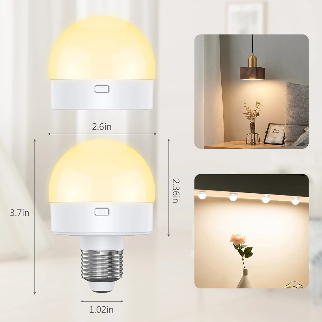 ORIA Rechargeable E26/E27 LED Bulb with Remote, 3 Color Temperatures & RGB for Bedroom/Living Room