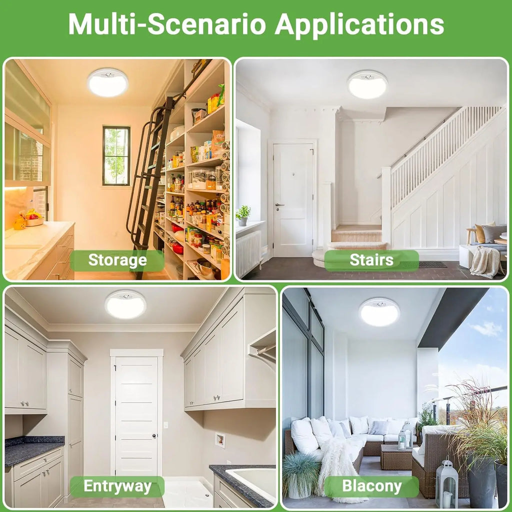 Rechargeable Ceiling LED Light with Remote, 3 Modes, Dimmable, Motion Sensor – 1 or 2 Pack