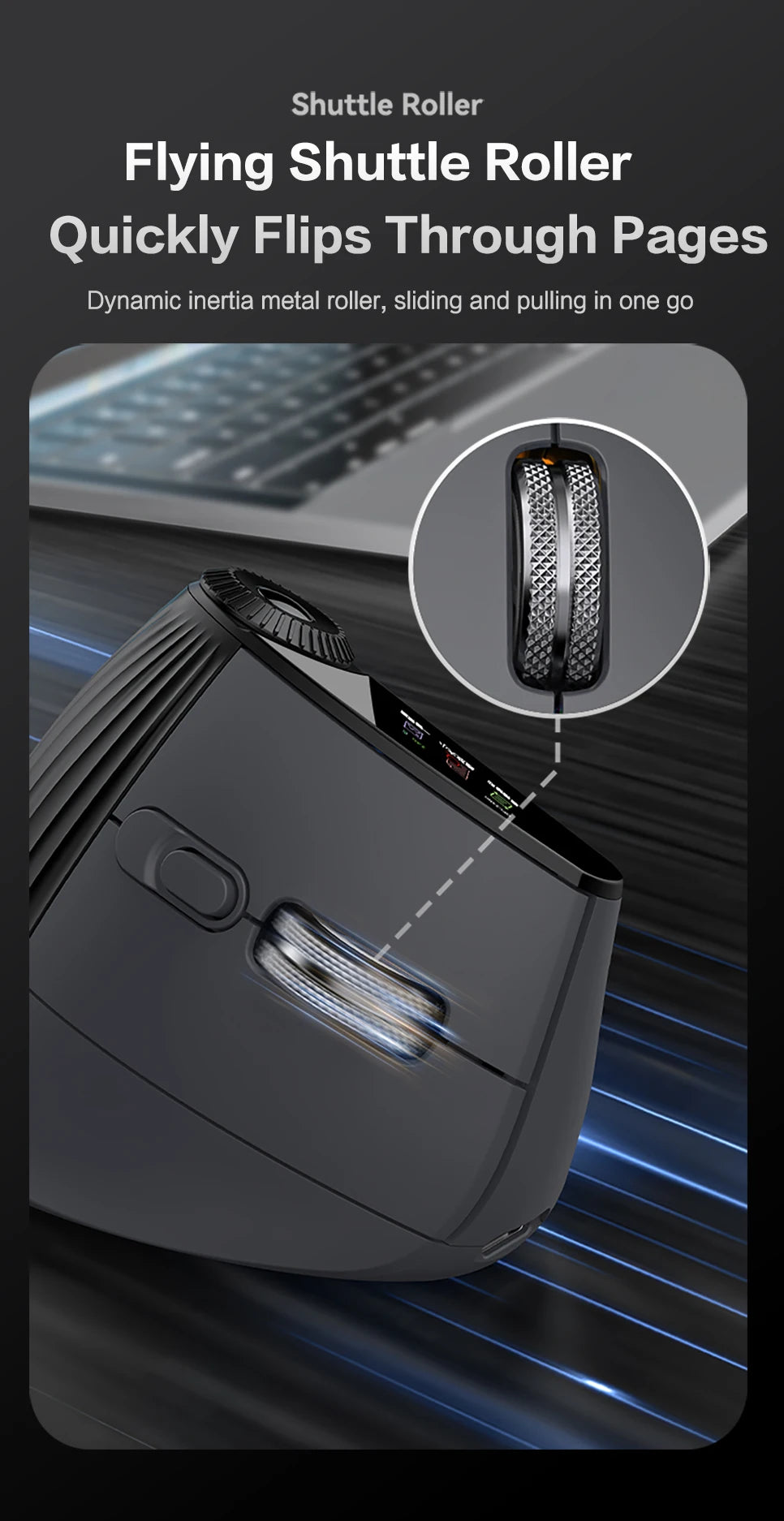CowLost | backlit-wireless-ergonomic-mouse-with-smart-flying-scroll-function-adjustment-knob-bluetooth-2-4g-rechargeable-gaming-mouse |12