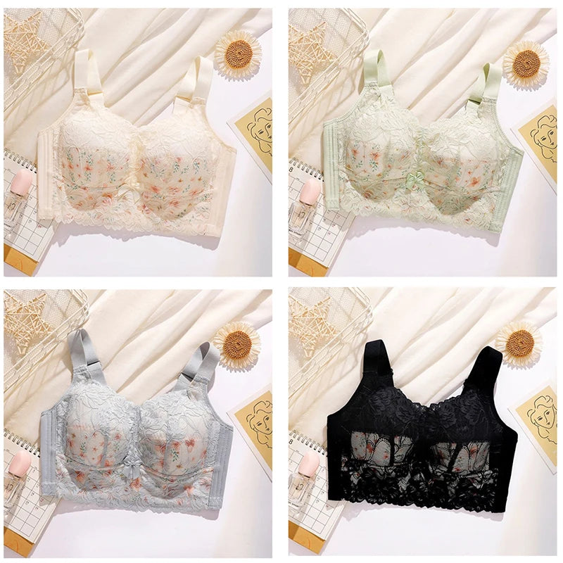 CowLost | product_id-fallsweet-plus-size-wireless-lace-push-up-minimizer-bra-with-adjustable-wide-straps |5