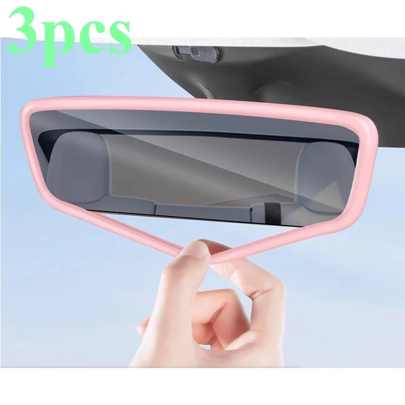 CowLost | product_id-3pcs-silicone-rearview-mirror-protectors-for-tesla-model-3-y-interior-mouldings-black-white-pink-grey |1