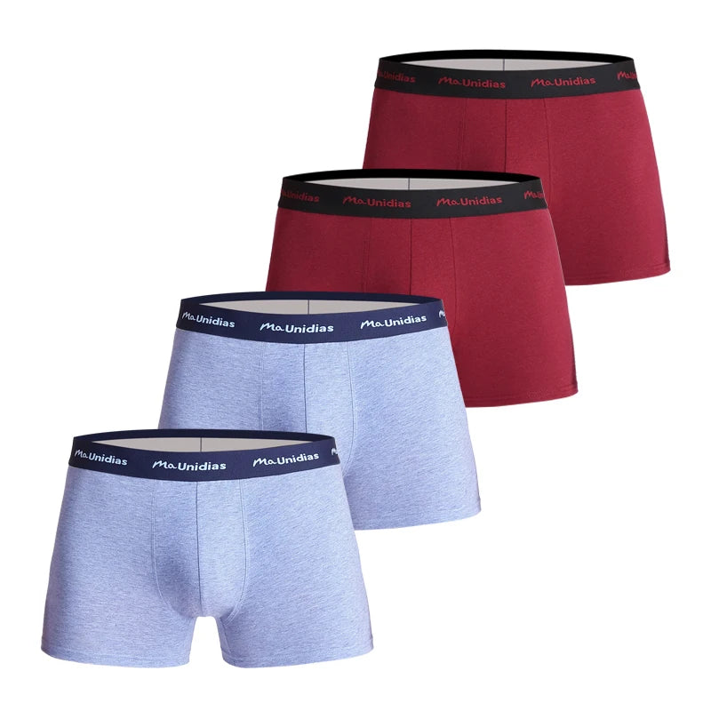 CowLost | 4pcs-solid-color-mens-boxer-briefs-cotton |11